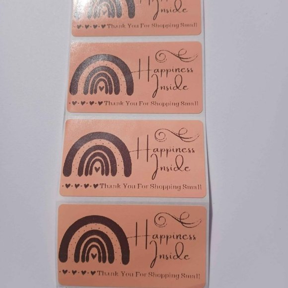 π100 Happiness Inside- Shipping Labels Thermal Packaging Stickers 2.25"x1.25"π - Picture 2 of 7